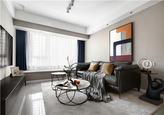 金华开发区现代风格二居室装修案例效果图