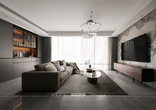 金华意式现代装修风格     170㎡三室一厅   装修案例效果图